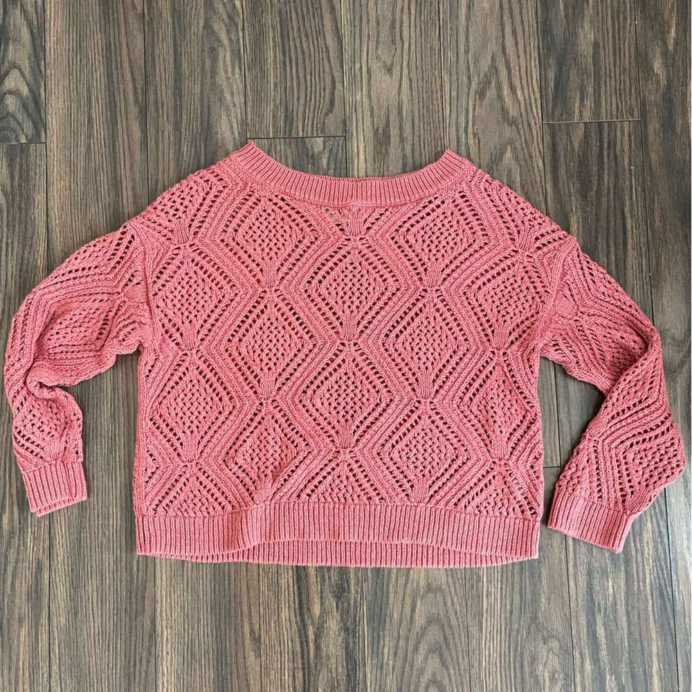 Pink knit patterned sweater size S from Old Navy
